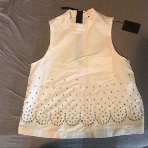 ALEXANDER WANG MOCK NECK A-LINE SHELL TOP